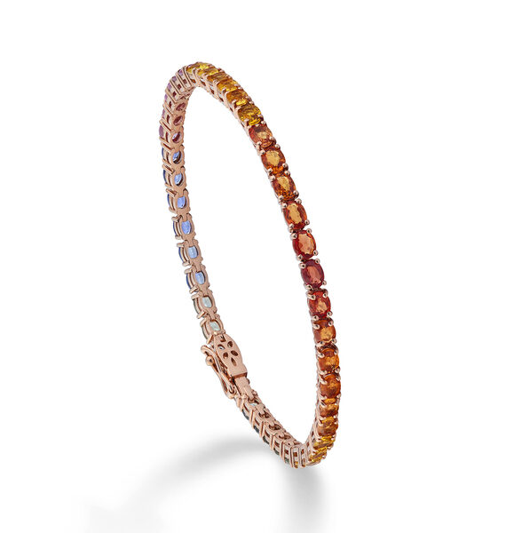 BRACCIALE TENNIS ZAFFIRI MULTICOLOR OVALI