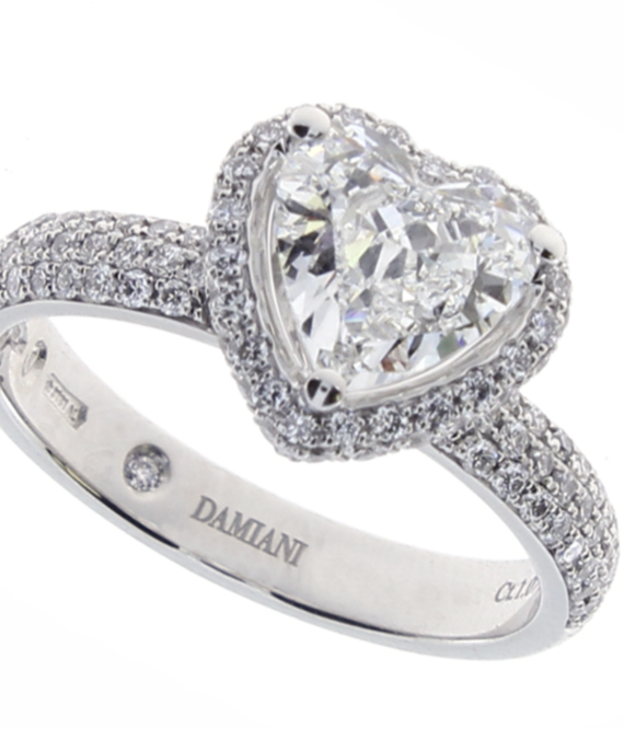 Damiani Anello Minou  full pave’ Oro bianco ct 0.84